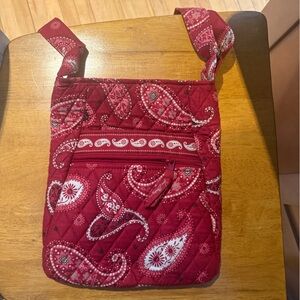Vera Bradley Red Paisley Quilted Crossbody Purse